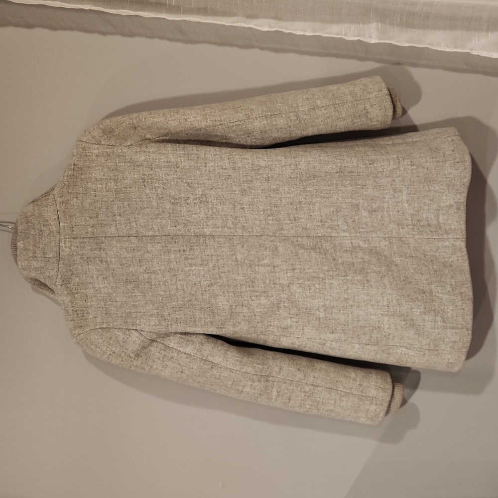 ⭕️ PRICE FIRM J. Crew Italian Stadium Cloth Wool Blend Gray Coat Size 00 - Picture 6 of 6